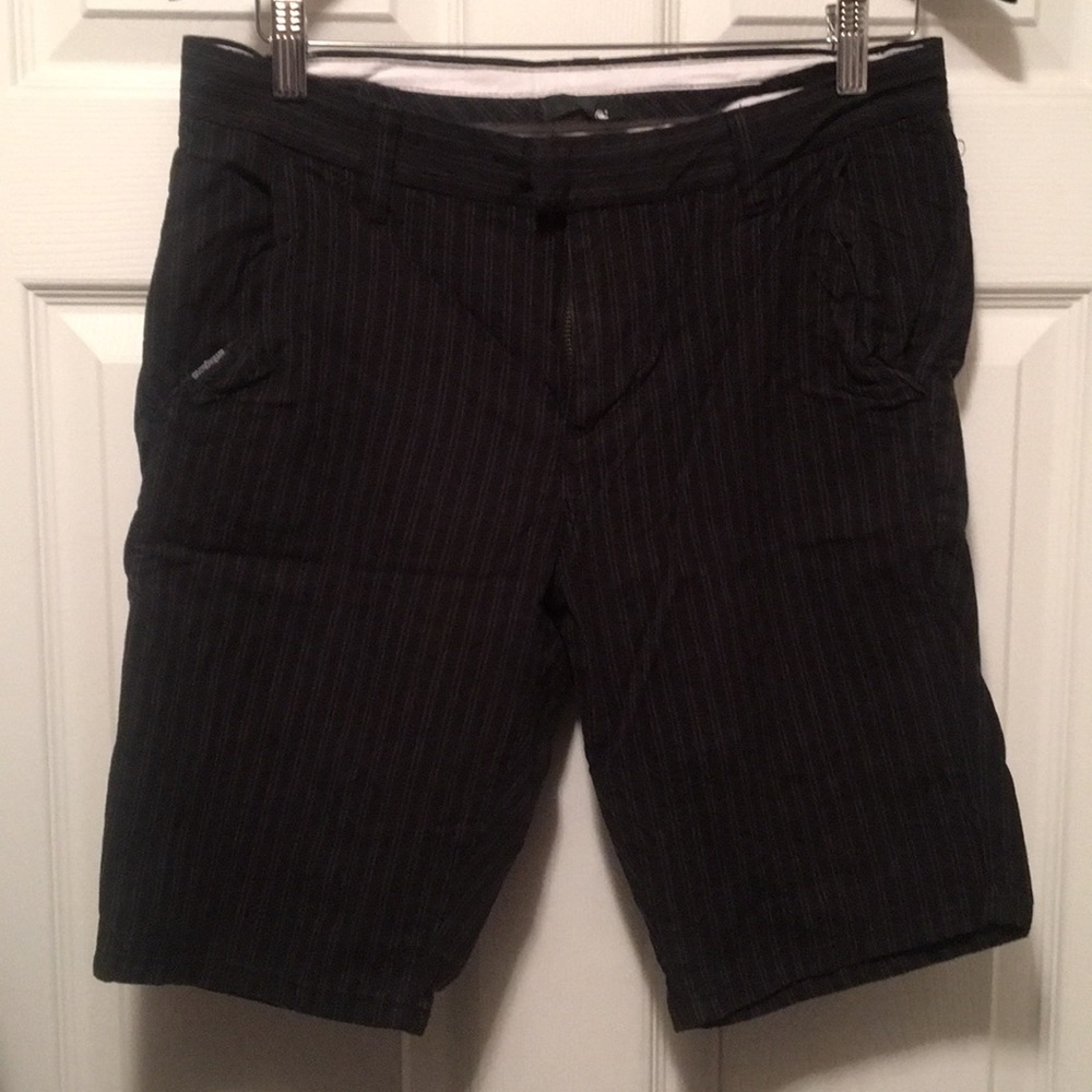Black pin striped shorts